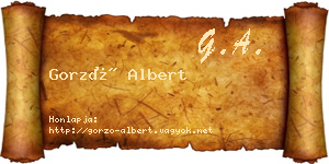 Gorzó Albert névjegykártya